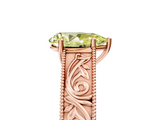 Rose gold Fancy Yellow Pear  Cut Solitaire Engraved Band with Four-Prong Setting_67