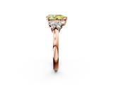 Rose gold Fancy Yellow Pear  Cut Solitaire Floral Diamond Ring with Four-Prong Setting_39