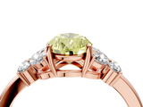 Rose gold Fancy Yellow Pear  Cut Solitaire Floral Diamond Ring with Four-Prong Setting_41