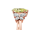 Rose gold Fancy Yellow Pear  Cut Solitaire Floral Diamond Ring with Four-Prong Setting_42