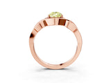 Rose gold Fancy Yellow Pear Cut Solitaire Intertwined Band Prong Setting Ring_3