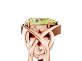 Rose gold Fancy Yellow Pear Cut Solitaire Intertwined Band Prong Setting Ring_5