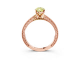 Rose gold Fancy Yellow Pear Cut Solitaire Milgrain Engraved Band with Four-Prong Setting_3