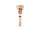 Rose gold Fancy Yellow Pear Cut Solitaire Milgrain Leaf Band with Prong Setting_2