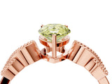 Rose gold Fancy Yellow Pear Cut Solitaire Milgrain Leaf Band with Prong Setting_4