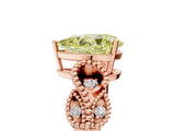 Rose gold Fancy Yellow Pear Cut Solitaire Milgrain Leaf Band with Prong Setting_5