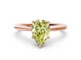 Rose gold Fancy Yellow Pear  Cut Solitaire Ring with Cathedral Band and Four-Prong Setting_52