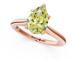 Rose gold Fancy Yellow Pear  Cut Solitaire Ring with Cathedral Band and Four-Prong Setting_53