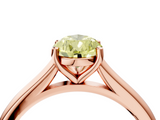Rose gold Fancy Yellow Pear  Cut Solitaire Ring with Cathedral Band and Four-Prong Setting_56
