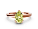 Rose gold Fancy Yellow Pear  Cut Solitaire Ring with Four-Prong Setting and Classic Band_45