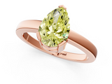 Rose gold Fancy Yellow Pear  Cut Solitaire Ring with Four-Prong Setting and Classic Band_46
