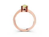 Rose gold Fancy Yellow Pear  Cut Solitaire Ring with Four-Prong Setting and Classic Band_48
