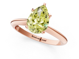 Rose gold Fancy Yellow Pear  Cut Solitaire Ring with Four-Prong Setting on a Classic Band_43