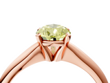 Rose gold Fancy Yellow Pear  Cut Solitaire Ring with Four-Prong Setting on a Classic Band_46