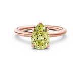 Rose gold Fancy Yellow Pear  Cut Solitaire Ring with Thin Band and Four-Prong Setting_16