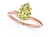 Rose gold Fancy Yellow Pear  Cut Solitaire Ring with Thin Band and Four-Prong Setting_17