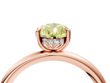 Rose gold Fancy Yellow Pear  Cut Solitaire Ring with Thin Band and Four-Prong Setting_20