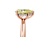 Rose gold Fancy Yellow Pear  Cut Solitaire Ring with Thin Band and Four-Prong Setting_21