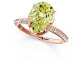 Rose gold Fancy Yellow Pear Cut Solitaire Split Shank Pave Diamond Engagement Ring with Four-Prong Setting_25