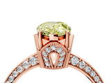 Rose gold Fancy Yellow Pear Cut Solitaire Split Shank Pave Diamond Engagement Ring with Four-Prong Setting_28