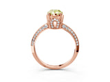 Rose gold Fancy Yellow Pear Cut Solitaire Split Shank Pave Diamond Engagement Ring with Four-Prong Setting_3