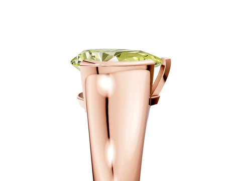 Rose gold Fancy Yellow Pear Cut Solitaire Tension Set Diamond Ring with Split Shank Band_5