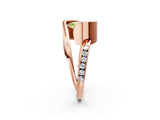 Rose gold Fancy Yellow Pear Cut Solitaire Tension-Set Diamond Split Shank Ring_2