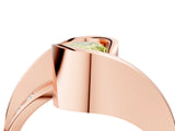 Rose gold Fancy Yellow Pear Cut Solitaire Tension-Set Diamond Split Shank Ring_4