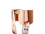 Rose gold Fancy Yellow Pear Cut Solitaire Tension-Set Diamond Split Shank Ring_5