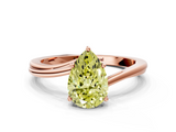 Rose gold Fancy Yellow Pear  Cut Solitaire Twist Band Ring with Four-Prong Setting_19