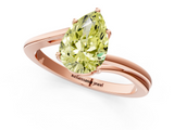 Rose gold Fancy Yellow Pear  Cut Solitaire Twist Band Ring with Four-Prong Setting_20