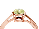 Rose gold Fancy Yellow Pear  Cut Solitaire Twist Band Ring with Four-Prong Setting_23