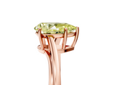 Rose gold Fancy Yellow Pear  Cut Solitaire Twist Band Ring with Four-Prong Setting_24