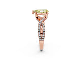 Rose gold Fancy Yellow Pear Cut Solitaire Twist Pave Diamond Engagement Ring with Prong Setting_2
