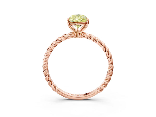 Rose Gold Pear-Shaped Solitaire Engagement Ring Setting for Fancy Yellow Center