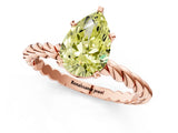 Rose gold Fancy Yellow Pear  Cut Solitaire Twisted Band with Four-Prong Setting_107