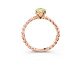 Rose gold Fancy Yellow Pear  Cut Solitaire Twisted Band with Four-Prong Setting_109