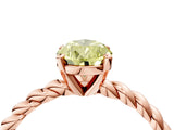 Rose gold Fancy Yellow Pear  Cut Solitaire Twisted Band with Four-Prong Setting_110