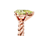 Rose gold Fancy Yellow Pear  Cut Solitaire Twisted Band with Four-Prong Setting_111