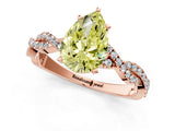 Rose gold Fancy Yellow Pear Cut Solitaire Twisted Pave Band with Four-Prong Setting_4