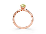 Rose gold Fancy Yellow Pear Cut Solitaire Twisted Pave Band with Four-Prong Setting_6
