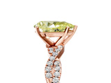 Rose gold Fancy Yellow Pear Cut Solitaire Twisted Pave Band with Four-Prong Setting_8