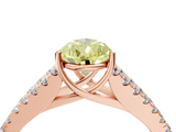 Rose gold Fancy Yellow Pear  Cut Split Shank Pave Diamond Engagement Ring with Four-Prong Setting_81