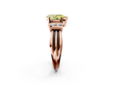 Rose gold Fancy Yellow Pear  Cut Three-Stone Channel Set Ring with Bar Prongs_61