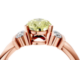 Rose gold Fancy Yellow Pear  Cut Three-Stone Channel Set Ring with Bar Prongs_63