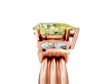 Rose gold Fancy Yellow Pear  Cut Three-Stone Channel Set Ring with Bar Prongs_64