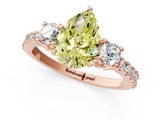 Rose gold Fancy Yellow Pear  Cut Three-Stone Diamond Pavé Band with Prong Setting_18