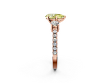 Rose gold Fancy Yellow Pear  Cut Three-Stone Diamond Pavé Band with Prong Setting_19