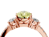 Rose gold Fancy Yellow Pear  Cut Three-Stone Diamond Pavé Band with Prong Setting_21