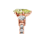Rose gold Fancy Yellow Pear  Cut Three-Stone Diamond Pavé Band with Prong Setting_22